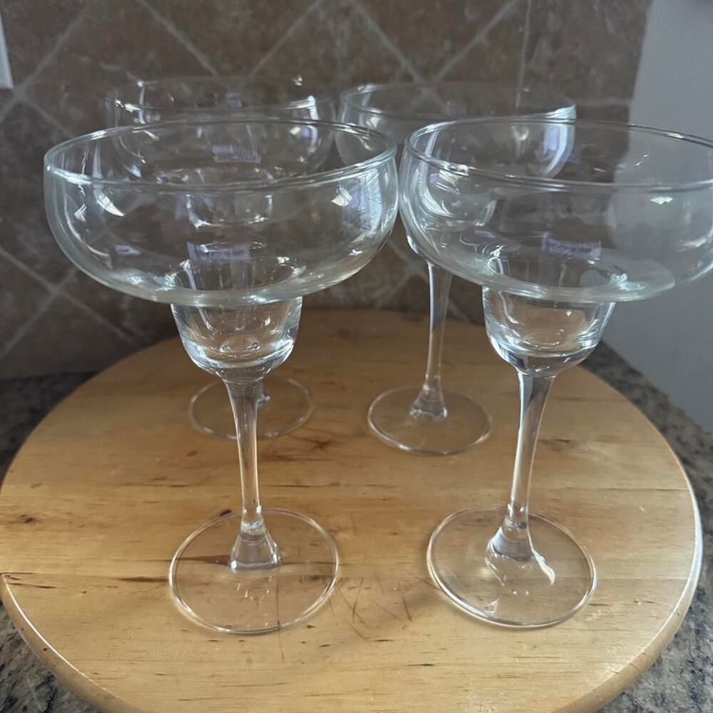 Set of 4 clear glass